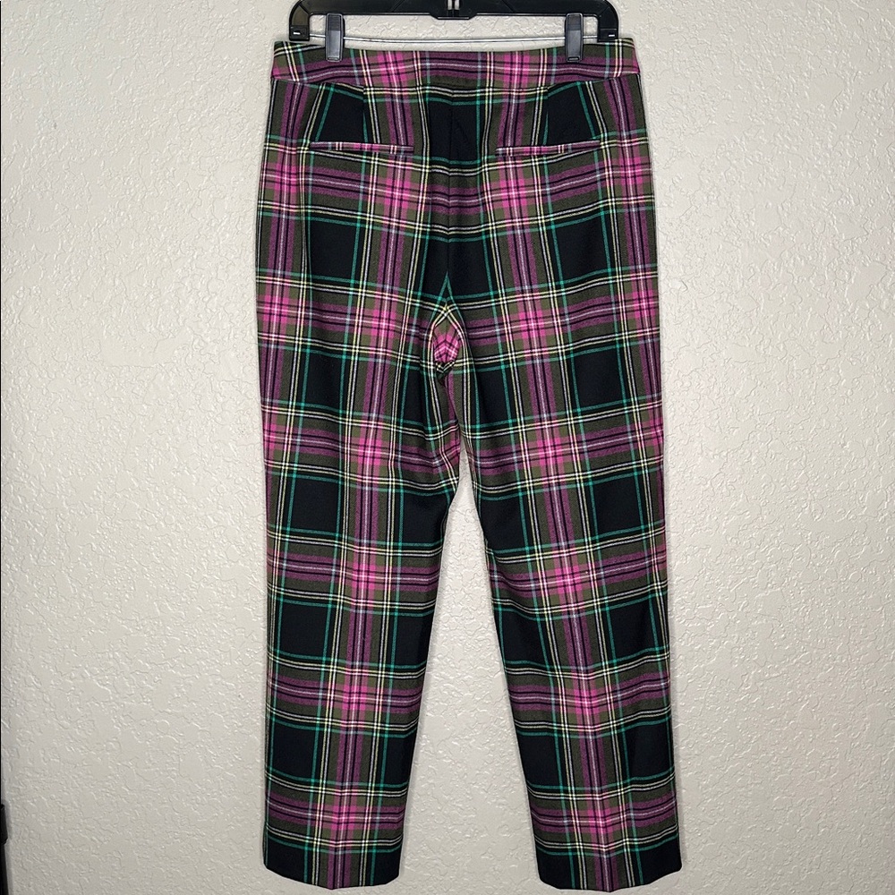 J. Crew Kate straight-leg pant in pink Stewart tartan plaid wool blend - Picture 8 of 11